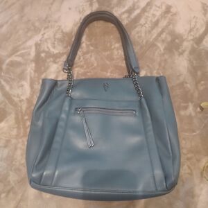 Elegant Gun Metal Blue Purse Bag